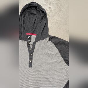 Univibe Gray and White Striped Hoodie, Medium
